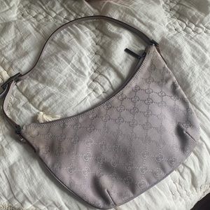 Small lavender canvas and leather Gucci bag
